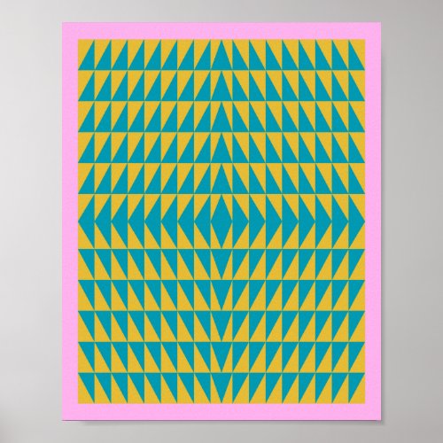 Colorful and Bright Geometric Triangle Design Poster