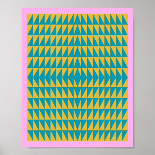 Colorful and Bright Geometric Triangle Design Poster (Front)