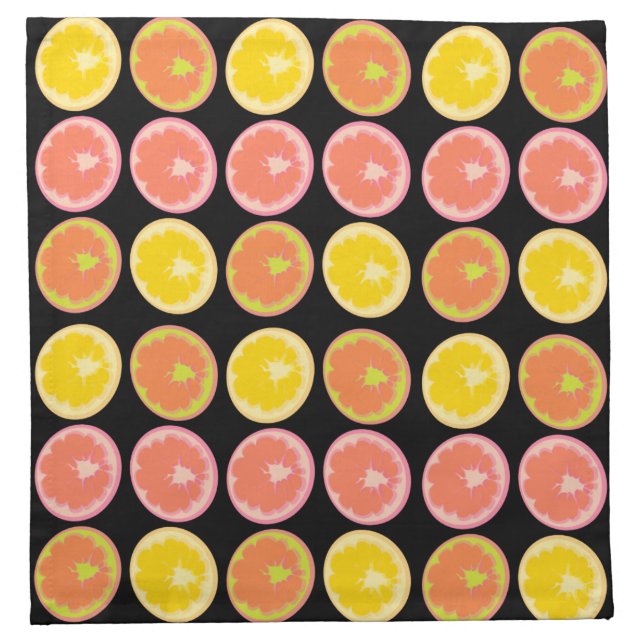 Colorful and Bright GrapeFruit Slices  Cloth Napkin (Front)