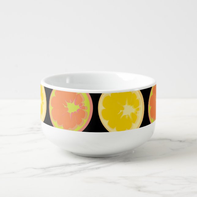 Colorful and Bright GrapeFruit Slices  Soup Mug (Front)