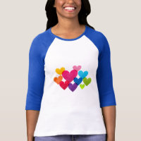 Colorful And Bright Hanging Heart Women's T-shirts