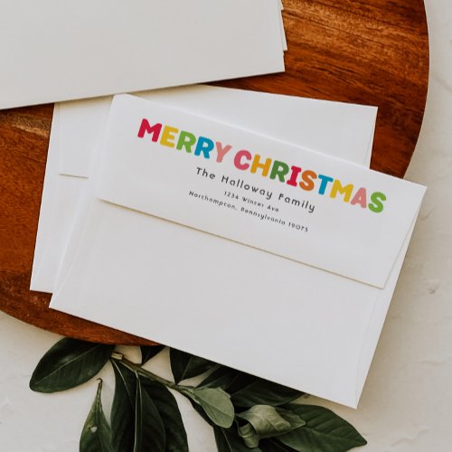 Colorful and Bright Merry Christmas Envelope