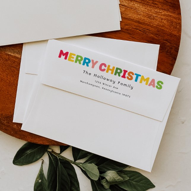 Colorful and Bright Merry Christmas Envelope (Creator Uploaded)