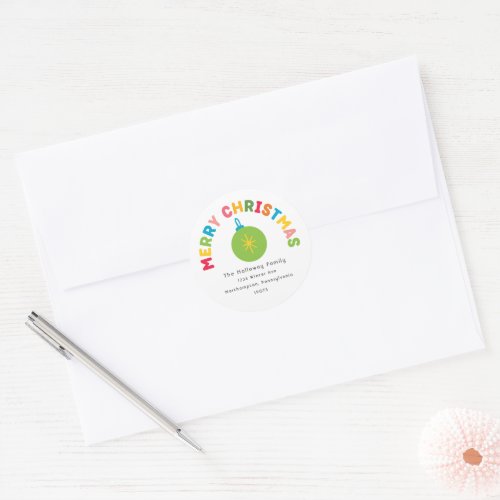 Colorful and Bright Merry Christmas Envelope Seals