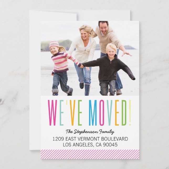 Colorful and Bright Photo Moving Announcement (Front)
