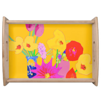 Colorful and Cheerful Floral Serving Tray