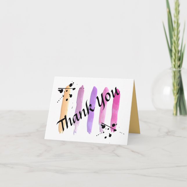 Colorful and Cheery Pastel Thank You Card (Front)
