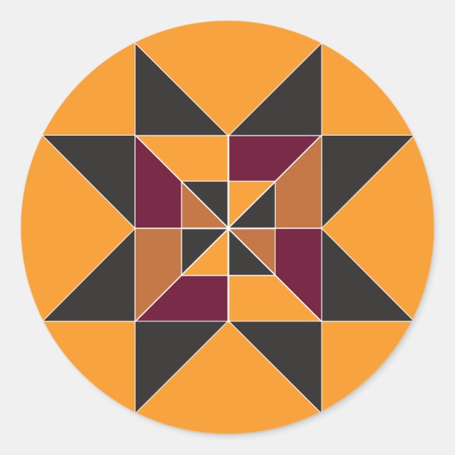 Colorful and Cozy Autumn Quilt Pattern Sticker (Front)
