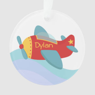 Colorful and Cute Cartoon Aeroplane for boys Ornament