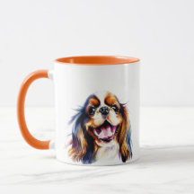 Colorful and cute Cavalier King Charles Spaniel