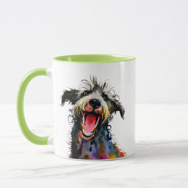 Colorful and cute Deerhound Art  Mug (Left)
