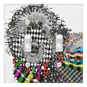 Colorful and Cute Goldendoodle Light Switch Cover