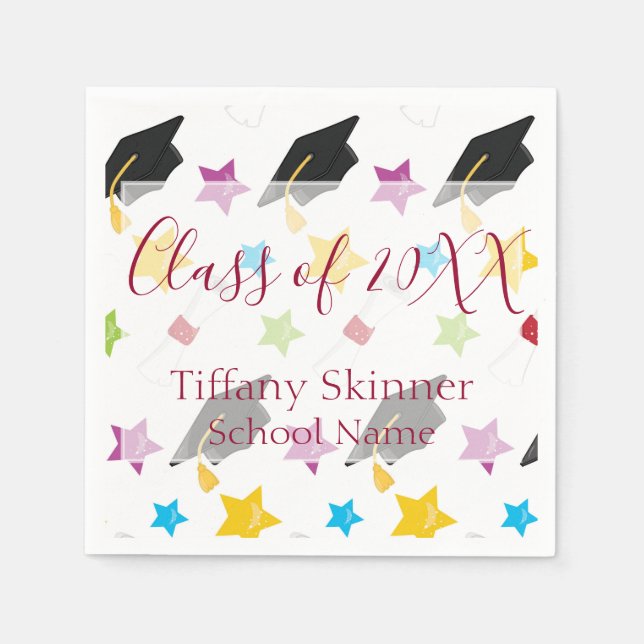 Colorful and Cute Graduation Napkins (Front)