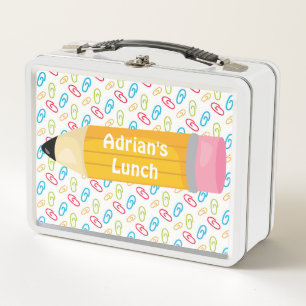 Colorful and Cute Pencil Metal Lunch Box