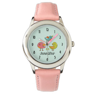 Colorful and Cute Whimsical Birds Trio Watch