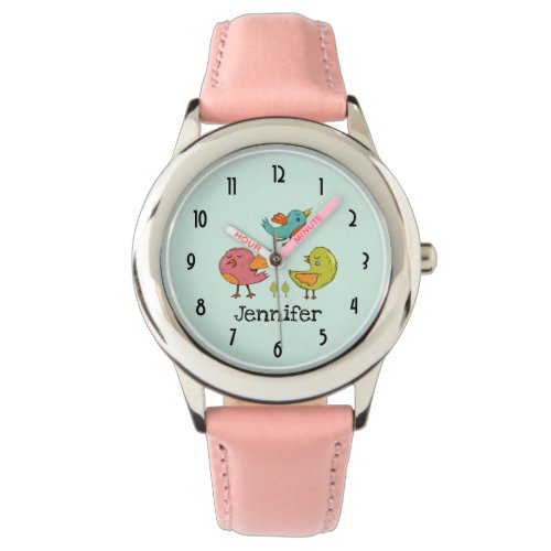 Colorful and Cute Whimsical Birds Trio Watch