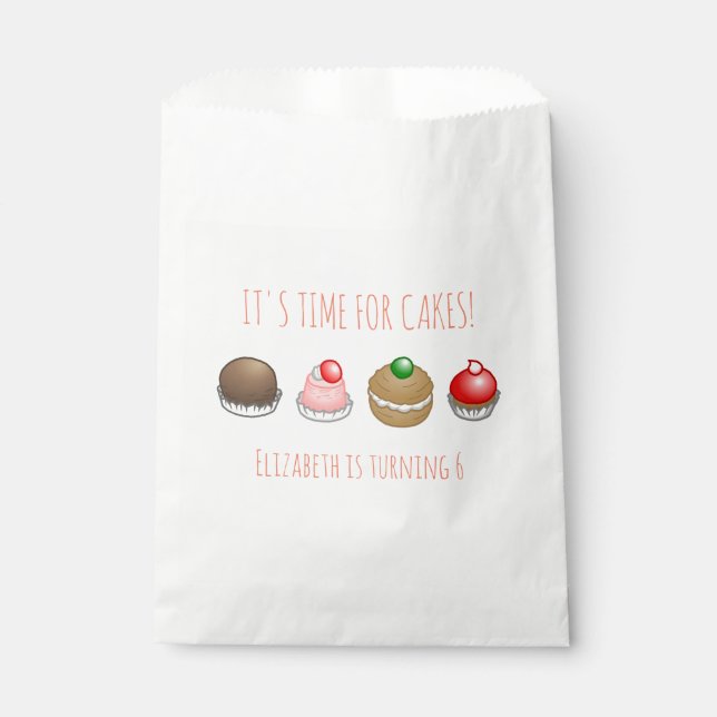 Colorful and delicious cakes favor bag (Front)