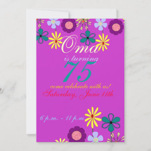 Colorful and festive 75th birthday Invitation