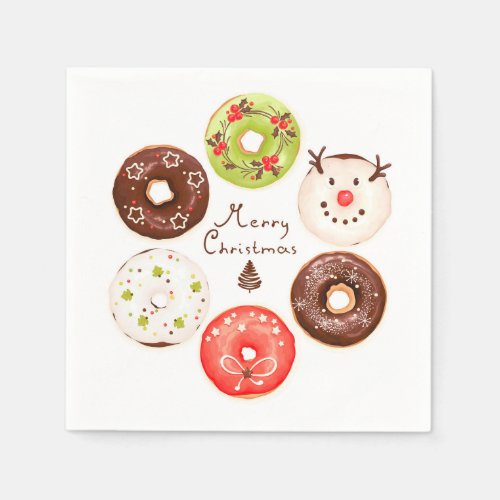 Colorful and Festive Christmas Donut Wreath Napkins