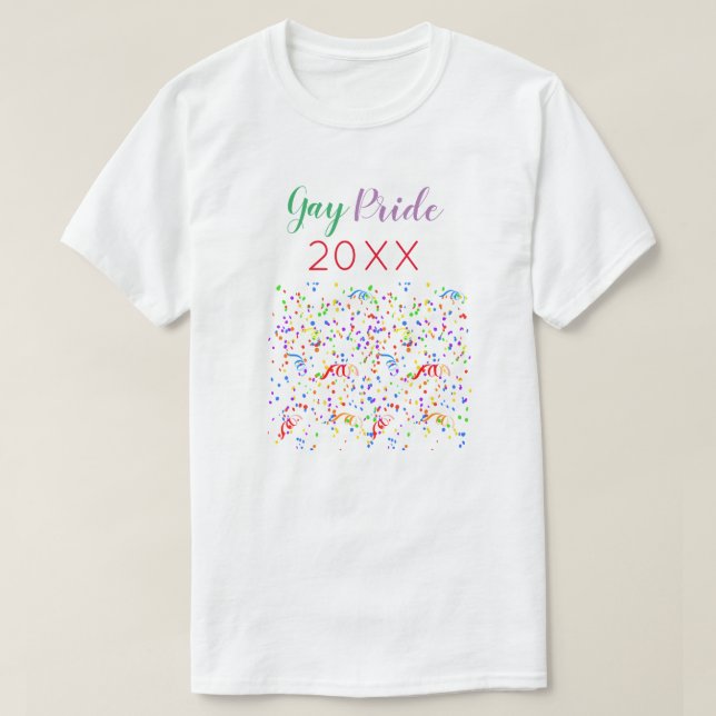 Colorful and Festive Gay Pride T-Shirt (Design Front)