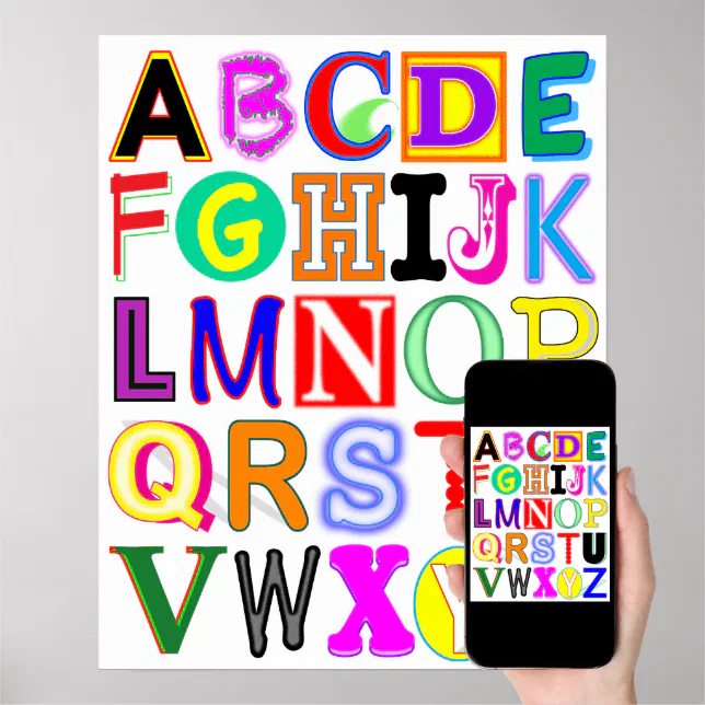 Colorful and Fun Alphabet Poster | Zazzle