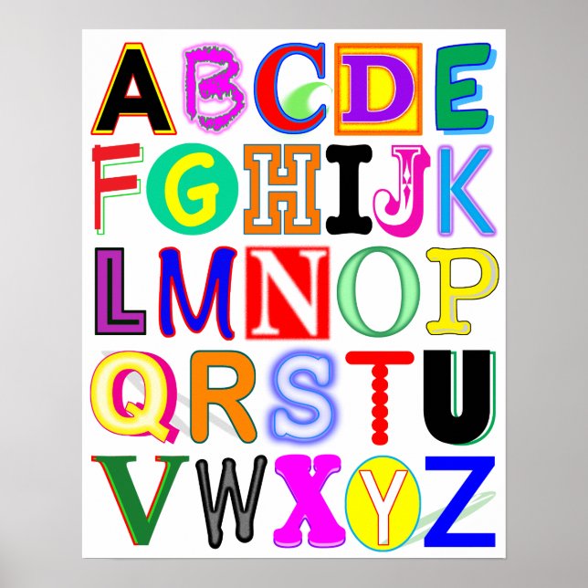 Colorful and Fun Alphabet Poster (Front)