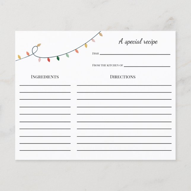Colorful and Fun Christmas Recipe card (Front)