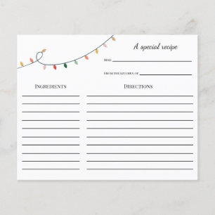 Colorful and Fun Christmas Recipe card