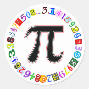 Colorful and Fun Circle of Pi Calculated Classic Round Sticker