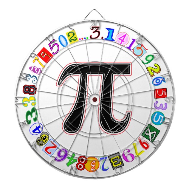 Colorful and Fun Circle of Pi Calculated Dart Board (Front)