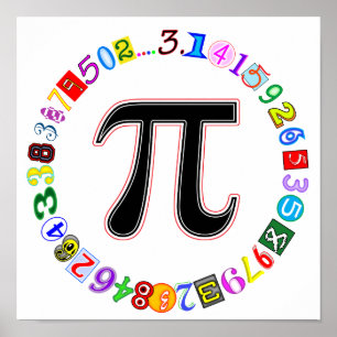 Colorful and Fun Circle of Pi Poster