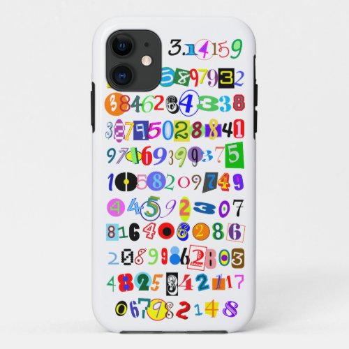 Colorful and Fun Depiction of Pi Calculated iPhone 11 Case