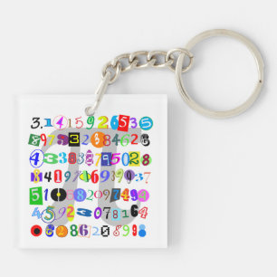 Colorful and Fun Depiction of Pi Calculated Keychain