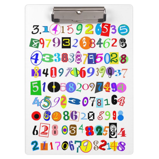 Colorful and Fun Depiction of Pi Clipboard (Front)