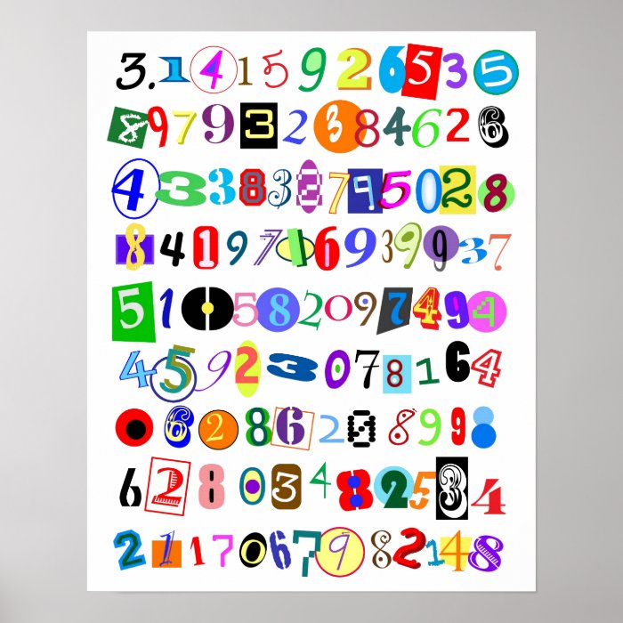 Colorful and Fun Depiction of Pi Poster