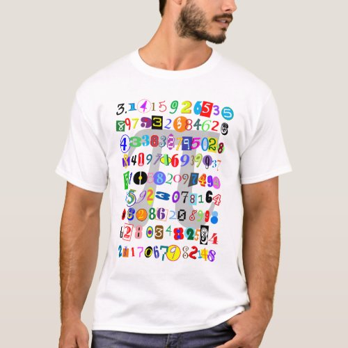 Colorful and Fun Depiction of Pi T_Shirt