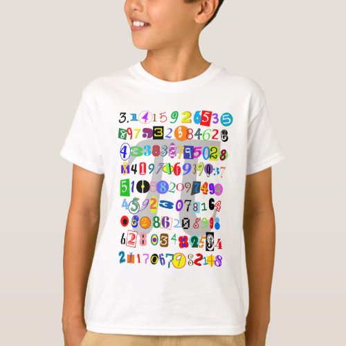 Colorful and Fun Depiction of Pi T_Shirt