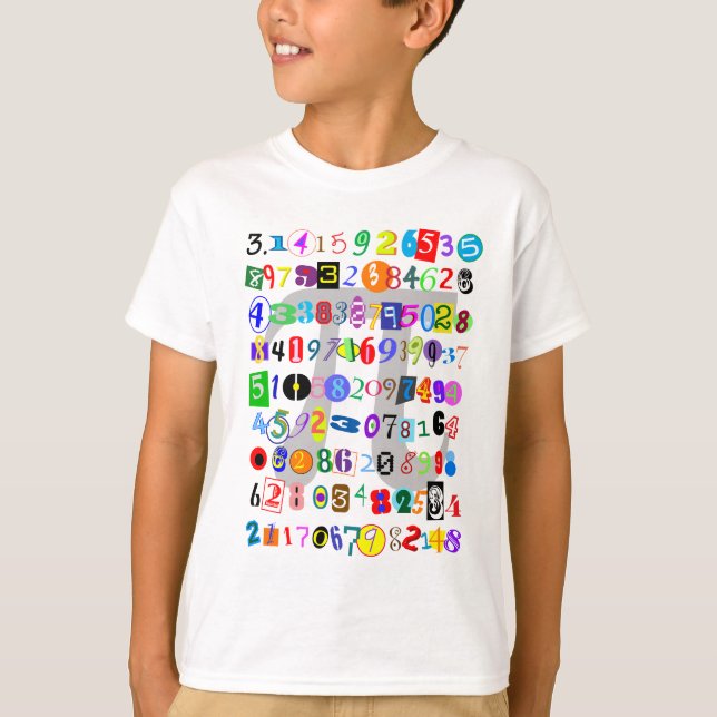 Colorful and Fun Depiction of Pi T-Shirt (Front)