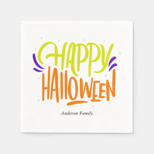 Colorful and Fun "Happy Halloween" Napkins