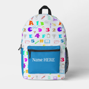 Colorful and Fun Kids School Supplies & Tech, Name Printed Backpack