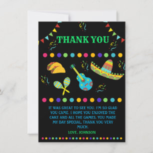 Colorful and Fun Mexican Fiesta  Thank You Card