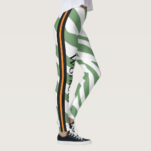 Colorful and fun pattern design l Funky Green Leggings