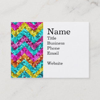 Colorful and Fun Tile Mosaic Chevron Pattern Business Card