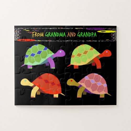 Colorful and Fun Turtle Design from Grandparents Jigsaw Puzzle