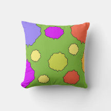 Colorful and Funky geometric polka dot pillow