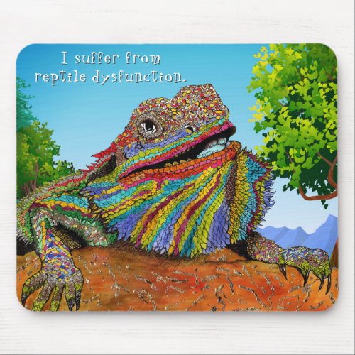 Colorful and Funny Bearded Dragon Mouse Pad