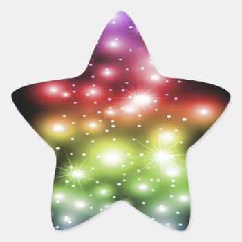 Colorful And Gorgeous Sparkles Rainbow Star Sticker by esoticastore at Zazzle