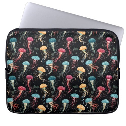 Colorful and Graceful Jellyfish  Laptop Sleeve