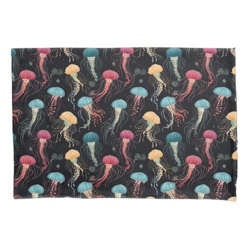 Colorful and Graceful Jellyfish  Pillow Case