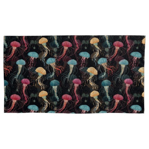 Colorful and Graceful Jellyfish  Pillow Case